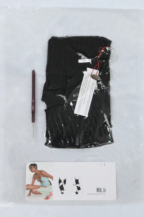 Rui Zhou Pearl Chain Splicing Bodysuit Series Skin-friendly Elastic Stretch RUI-R001-HEI Black